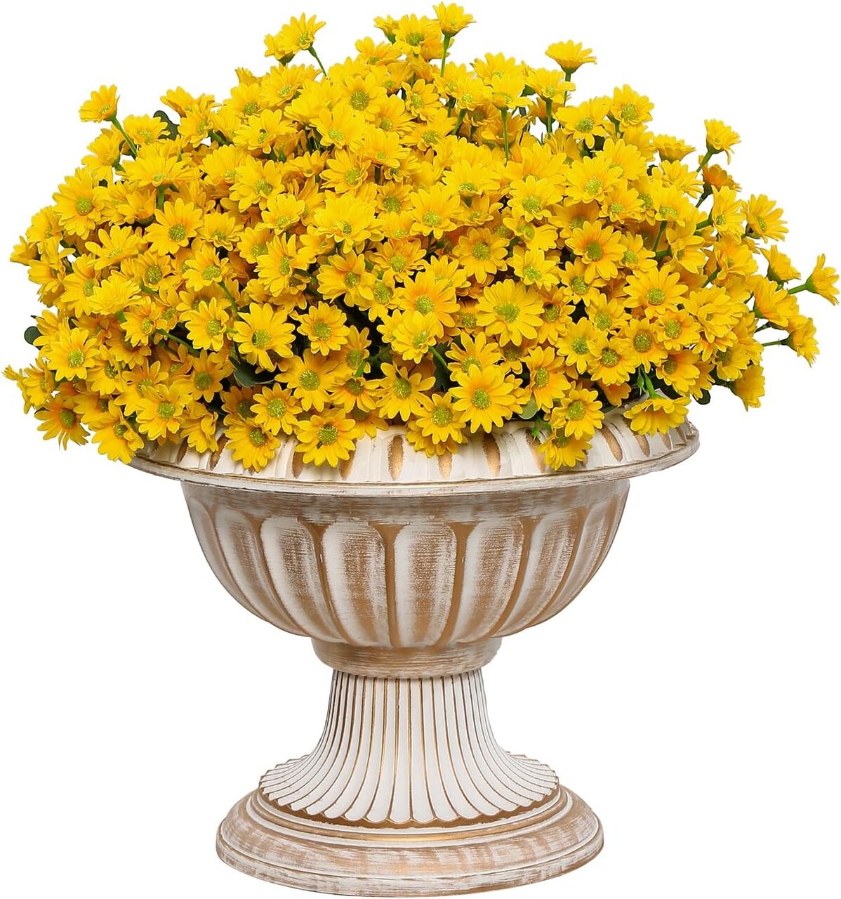 12 Bundles Daisy Fake Flowers, Daisies Artificial Flowers (Yellow) 1.18"D x 4.3"W x 12.6"H